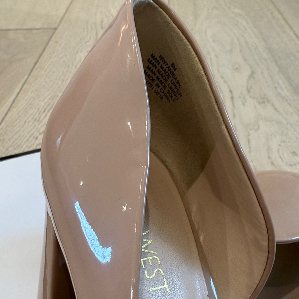 Nine West Anisa 9X Block Heel Pump in Size 8 Color Natural - Picture 7 of 14
